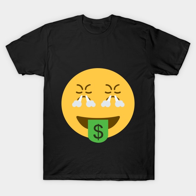 angry money face emoji T-Shirt by Young at heart